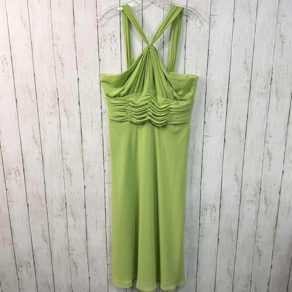 Jones Wear Women's‎ Y2K Chartreuse Green Sleeveless Formal Maxi Dress Size 12